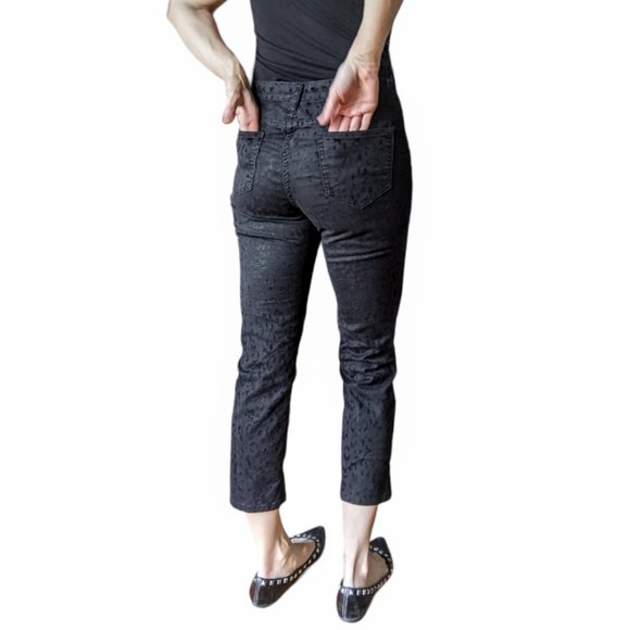 Suko Jeans Black velvet animal leopard print skiny jeans - Picture 5 of 15